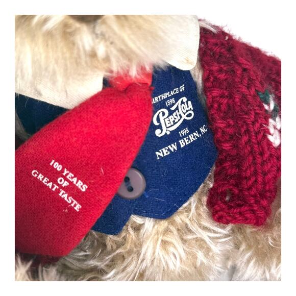 Pepsi Cola TEDDY BEAR Chandler 100 Yr Anniversary 7" Plush Stuffed Animal 90s - Picture 2 of 7